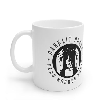 DarkLit White Ceramic Mug